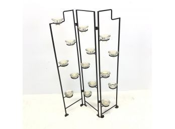 Wrought Iron Candle Screen With 15 Glass Votive Candle Holders - #AR2