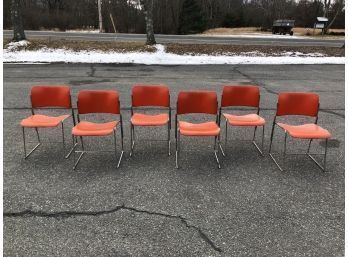 Set Of 6 MCM Stacking 40/4 David Rowland Chairs - #AR1