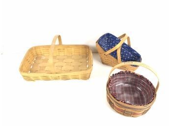 Set Of 3 Baskets - Peterboro, Longaberger, Crisco American Cookie Celebration Basket - #S2-R2