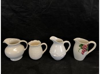 Set Of 4 Pitchers, Pitcher With Grape Design  Made In Italy, Sanor Ceramica, Pier 1 - #S6-5