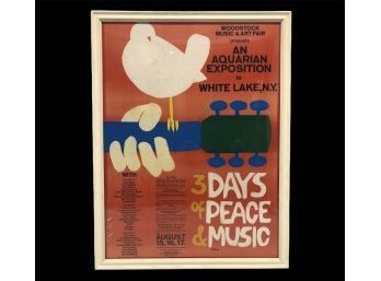 An Aquarian Exposition White Lake, NY Woodstock Music Festival Poster - #W1