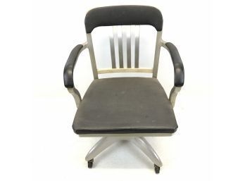 Mid Century Modern Goodform Aluminum & Vinyl Office Chair - #LR1
