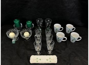 Irish Glass & Porcelain Lot - Belleek,  Eamon - #S2-R1