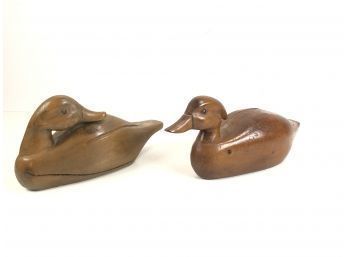 Pair Of Carved Wood Duck Decoys - #S6-5