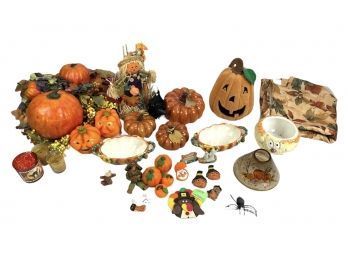 Lot Of Miscellaneous Fall, Halloween & Thanksgiving Decorations - #S4