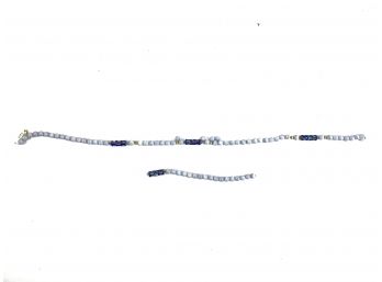 Strand Of Blueish Gray Chinese Stone & 14k Beads - Needs To Be Restrung - #A