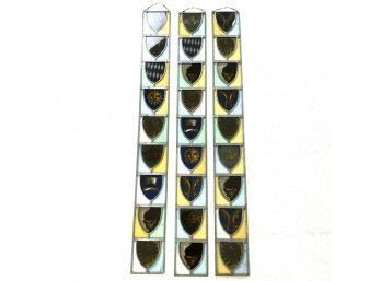 Medieval Crest Stained Glass Panels - Set Of 3 - #AR2