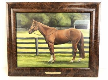 Artist Signed Equestrian Painting On Board - #AR2