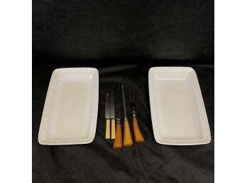 Bakelite Cutlery Set And Portugese Serving Bowls - #S6-3