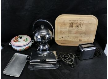 Art Deco Kitchenware - Coffee Urn, Waffle Pan, Vintage Toaster, Enamel Pot, Cutting Board - #RR2