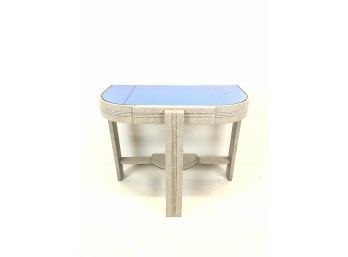 Cobalt Blue Art Deco Mirrored End Table - #RR1