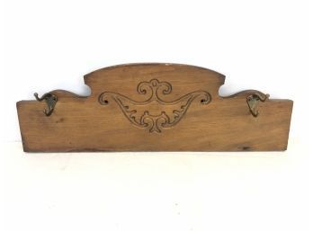 Carved Wood Wall Coat Rack - #S5