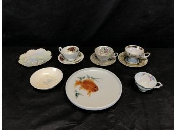 Bone China Teacups & Saucers, Japanese Koi Fish Dish & More - #S10-3
