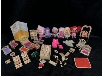 Toy Doll Lot: Create International Inc. Hong Kong, Cabbage Patch, Wood Doll Furniture - #S3-2