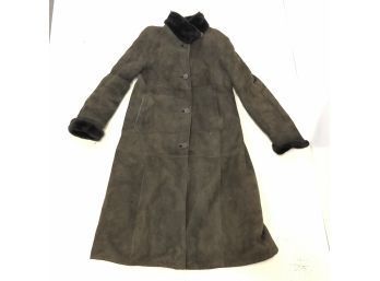 Vintage Women's Brown Suede Coat - #S5-4
