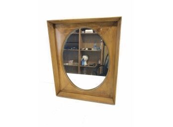 Wood Framed Oval Wall Mirror - #AR1