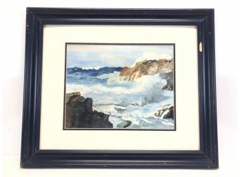 Signed Mary O'Neill Framed Seascape Watercolor Painting - #AR2