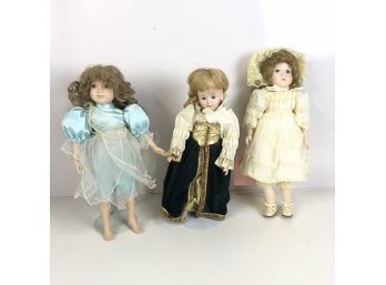 Lot Of 3 Porcelain Dolls, Two Have Original Boxes - #LR2