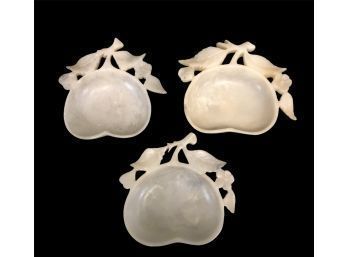 Soapstone Pear & Lotus Flower Shaped Pin / Jewelry Trays - #C