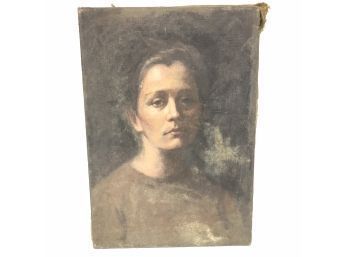 Early 20th Century Ashcan School Portrait Painting On Canvas - #AR2