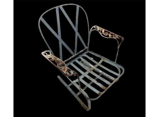 Vintage Wrought Iron Patio Chair, Possibly Woodard - #LR2