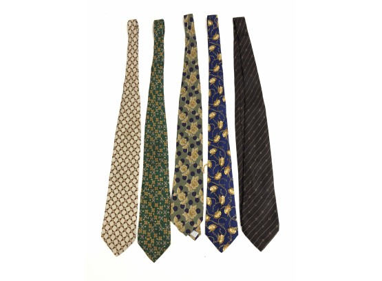 Men's Silk Tie Lot - Labeled Chanel, Valentino, Paolo Gucci - Made In Italy - S6-4
