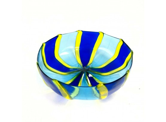 Italian Blown Glass Striped Candy Dish - #S12