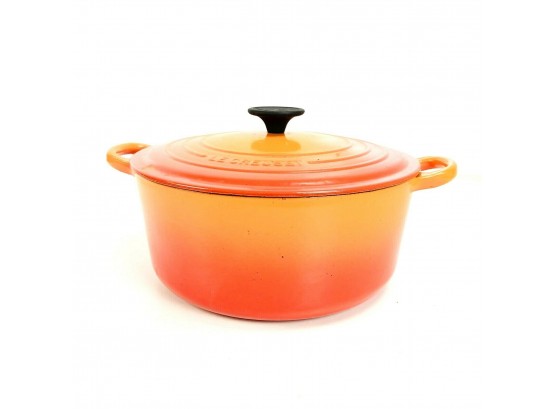 Le Creuset #26 Enameled Cast Iron Dutch Oven, Flame Orange, Made In France - #S6-1