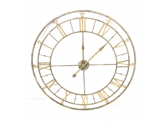 Extra Large Gilded Metal Wall Clock - #W2