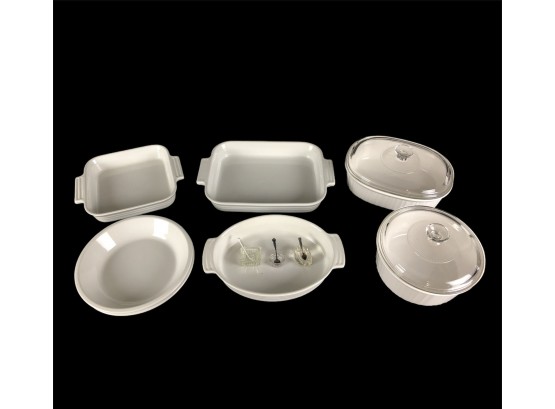 Victorian Salt Cellars With Spoons, Le Creuset & Corningware Casserole Dishes - #S14-1