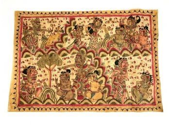 Thai Spiritual Folklore Gouache On Cloth Painting, Circa 1960s - #S6-5