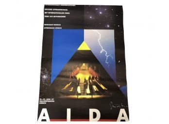 1987 AIDA Opernhaus Zurich Poster, Signed By Karl Domenic Geissbuhler - #LR2