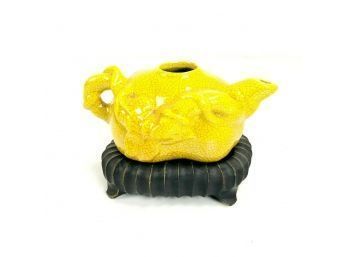 Yellow Himalayan Neti Pot With Stand - #S12