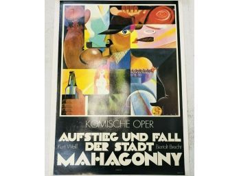 Vintage Original Linen Mounted Bertolt Brecht Theater Poster - #S6-5