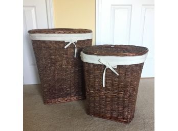 Set Of 2 Wicker Hampers - PICKUP SATURDAY ONLY IN WURTSBORO, NY
