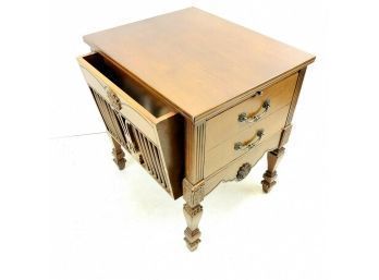 2-Drawer Side Table With Pull-Out Candle Tray & Magazine Rack - #RR1