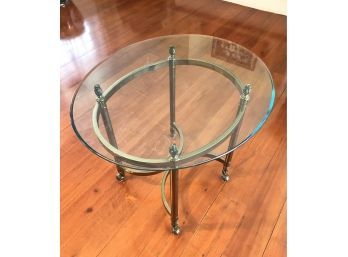 Clawfoot Glass Top Side Table - PICKUP SATURDAY ONLY IN WURTSBORO, NY