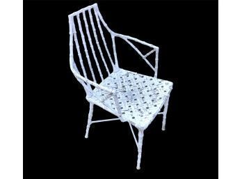 Vintage Faux Bamboo Aluminum Outdoor Patio Chair - #RR1