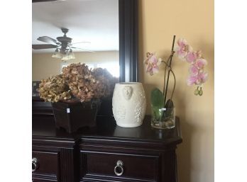 Live Orchid Plant, Urn & Dried Hydrangeas - PICKUP SATURDAY ONLY IN WURTSBORO, NY