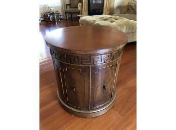 Round Carved Wood Side Table - PICKUP SATURDAY ONLY IN WURTSBORO, NY