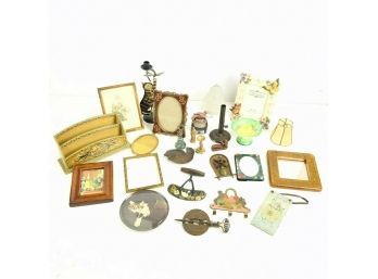 Mixed Lot: Griswold Damper, Signed Botanical Print, Dough Cutter & More - #S8-2
