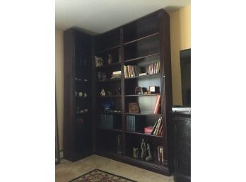 Custom Made Corner Bookcase With Contents - PICKUP SATURDAY ONLY IN WURTSBORO, NY