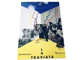 1986 LA TRAVIATA Opernhaus Zurich Poster, Signed By Karl Domenic Geissbuhler - #S7-4