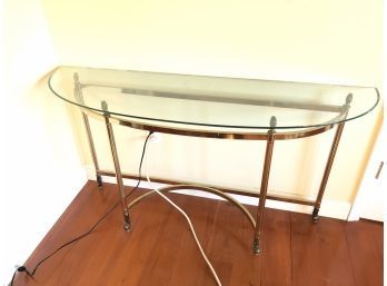Clawfoot Glass Top Half Moon Console Table - PICKUP SATURDAY ONLY IN WURTSBORO, NY