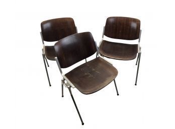 Mid Century Modern Italian Stacking Dining Chairs By Giancarlo Piretti For Castelli - #RR1