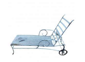 Vintage Mid Century Wrought Iron Chaise Lounge - #RR1