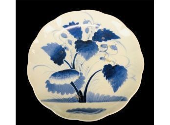 W&J Sloane Inc. 548 Blue & White Floral Charger Plate - #R3