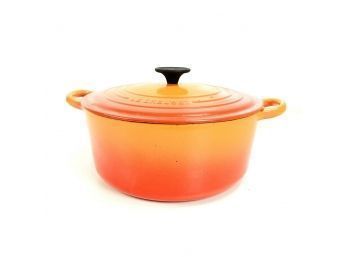 Le Creuset #26 Enameled Cast Iron Dutch Oven, Flame Orange, Made In France - #S6-1