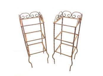 Vintage 3-Tier Wrought Iron Plant Stands - #RR1