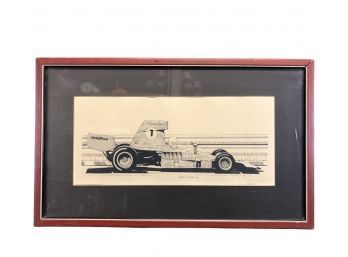Pencil Signed Claude P. Miller Race Car Print - #AR2